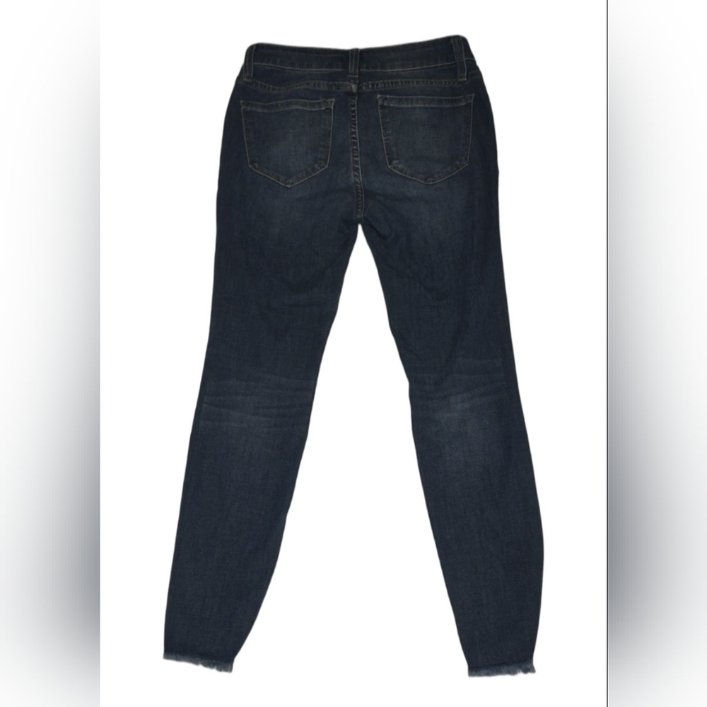LC Lauren Conrad Dark Wash Distressed Skinny Ankle Jeans Size 4 - Picture 2 of 4